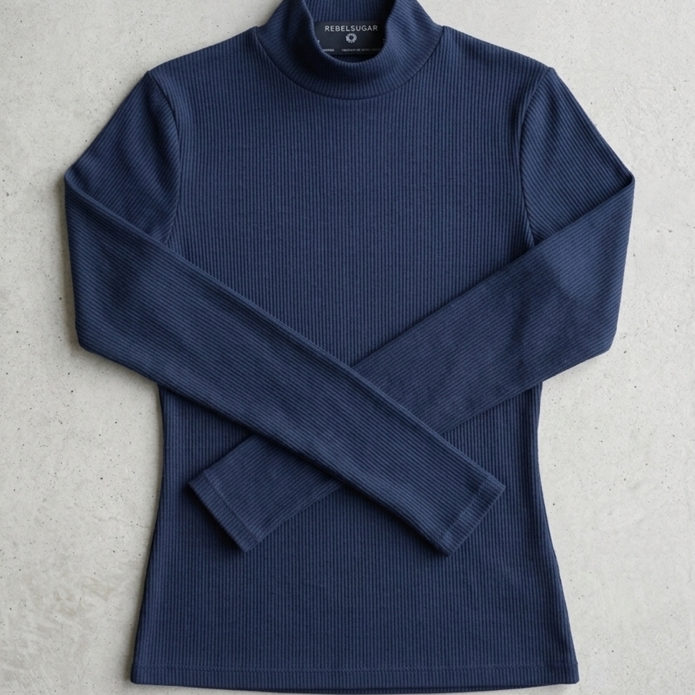 Rebel Sugar Navy Turtleneck Sweater